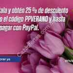 Obtén un 25% de descuento en al pagar con PayPal en enviaflores.com