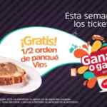 Promoción semanal Vips Ganas o Ganas: Media orden de panqué gratis en todos los tickets