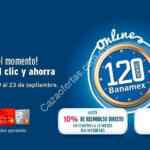 Promoción 120 Horas Banamex Online 2016 del 19 al 23 de septiembre: hasta 10% de bonificación pagando a 12 meses sin intereses