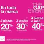 Promoción GAP Event: hasta 40% de descuento llevando varias prendas del 14 al 18 de septiembre