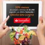 En Superama online 20% de descuento si pagas con tarjetas Santander con compra mínima