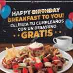 Promoción cumpleañeros Applebees: desayuno gratis el mes de tu cumpleaños en la compra de 3 platillos