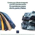 En pantalones, jeans, shorts, pants y faldas GAP compra 1 llévate la segunda al 50% de descuento