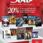 En Sanborns 20% de descuento en todo el departamento de discos y películas