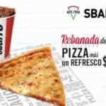 Cupón Urbancheck rebanada de pizza + refresco a $39 en Sbarro