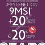 Mes Benetton en Sears: 20% de descuento y 9 meses sin intereses