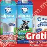 En Soriana media crema Alpura gratis comprando 2 litros de leche