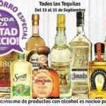 En Soriana todos los tequilas al 50% de descuento la segunda pieza