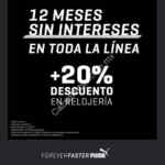 En tiendas Puma 12 meses sin intereses y 20% de descuento en relojes en septiembre
