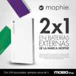 2x1 en baterías externas de la marca Mophie en Mobo