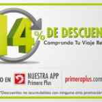 En autobuses Primera Plus 14% de descuento al comprar por internet o la app