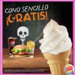 En Burger King cono gratis en la compra de un combo si vas disfrazado
