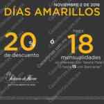 Días Amarillos El Palacio de Hierro 2 de noviembre 2016: 20% de descuento ó hasta 18 meses sin intereses
