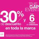 Promoción GAP Event: 30% de descuento y 6 meses sin intereses en toda la marca