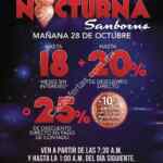 Venta Nocturna Sanborns 28 de octubre 2016: hasta 25% de descuento en toda la tienda