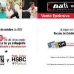 Venta especial Martí Outlet HSBC: Hasta 40% adicional a lo ya rebajado + 9 meses sin intereses + puntos dobles