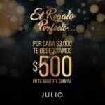 Promoción Julio El Regalo Perfecto: Recibe cupón de $500 por cada $3,000 de compra