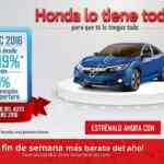 Ofertas Honda El Buen Fin 2016: 0% comisión por apertura y bonos de hasta $18,000 pesos