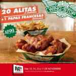 Promoción Wingstop El Buen Fin 2016: 20 alitas + unas papas a sólo $199