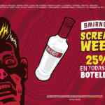 Promoción Smirnoff Scream Week: 25% de descuento en todas las botellas de vodka Smirnoff