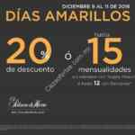 Días Amarillos Palacio de Hierro 9 al 11 de diciembre: 20% de descuento ó hasta 15 meses sin intereses