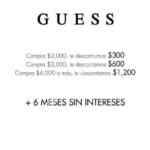 En Guess hasta $1200 de descuento adicional dependiendo tu monto de compra