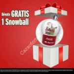 Promoción Pizza Hut Coca-Cola: Adorno Snowball navideño de regalo en la compra de una Big Hut y un refresco