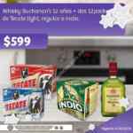En Soriana combo whisky Buchanans + dos 12 pack Tecate o Indio por $599