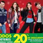 En Suburbia 20% de descuento en todos los suéteres, chamarras y capas