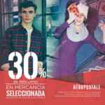 En Aeropostale 30% de descuento en mercancía seleccionada