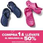 En Crocs compra un par y llévate el segundo con 50% de descuento