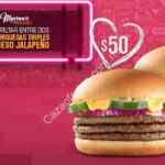 Cupón Martes de Mcdonalds 7 de febrero 2017: 2 hamburguesas triples McQueso jalapeño por $50 pesos