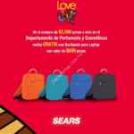 En Sears backpack para laptop gratis en la compra de $2,500 o más en perfumería y cosméticos