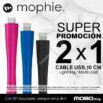 2x1 en cables lightning y micro USB para celular en Mobo