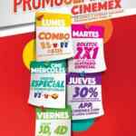 En Cinemex Promo Semana de lunes a viernes con descuentos, 2x1 y precio especial