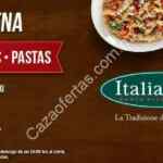 Promoción en cenas en Italiannis: Pizzas, pastas y ensaladas a $109 después de las 6:00 PM