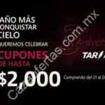 Promoción aerolíneas TAR 3º Aniversario: hasta $2,000 de bonificación en cupones