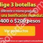 En Walmart $200 o $400 de descuento al comprar 3 botellas seleccionadas