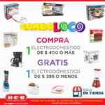 Comboloco HEB: Compra 1 electrodoméstico de $400 o más y llévate gratis otro de $399 o menos