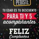 Promoción TGI Fridays Cumpleañeros: Descuento de la edad que cumplas para ti y hasta 5 acompañantes