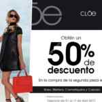 Promociones Cloe: Segundo accesorio a mitad de precio y descuentos escalonados en equipaje