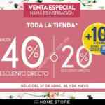 Venta especial para Mamá The Home Store: Hasta 40% de descuento