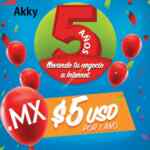 Cupón Akky de dominio .mx a $5 dólares por 1 año