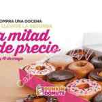 Promoción Dunkin Donuts Día de las Madres: 2ª docena a mitad de precio