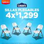 Macro Fin de Descuentos Lowes con ofertas en bancos y 4 sillas plegables por $1,299