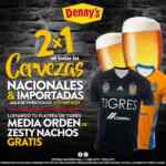 En Dennys Monterrey 2x1 en todas las cervezas y media orden de nachos gratis si apoyas a Tigres en el partido de hoy