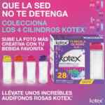 Promoción Kotex: Cilindro Pink gratis en paquetes de 28 toallas