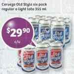 En Soriana six pack cerveza Old Style a $29.90