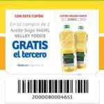 En Soriana cupón Soriticket de 3x2 en aceite de soya o canola Valley Foods