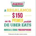 Código Uber Eats de Krispy Kreme te regala $150 en tu primer pedido